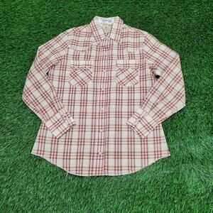 Vintage DEECEE Brand Shirt Women Medium 19x27 Pearl-Snap USA